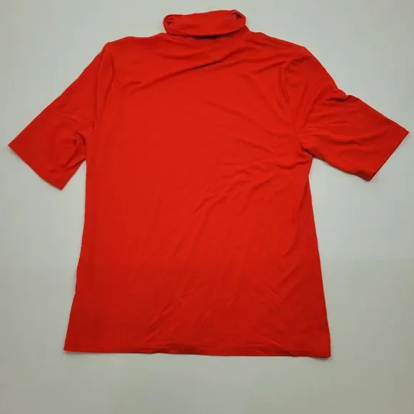 Lauren Ralph Lauren Red Short Sleeve Turtleneck Stretch Pullover Women's Size XL - Picture 7 of 7